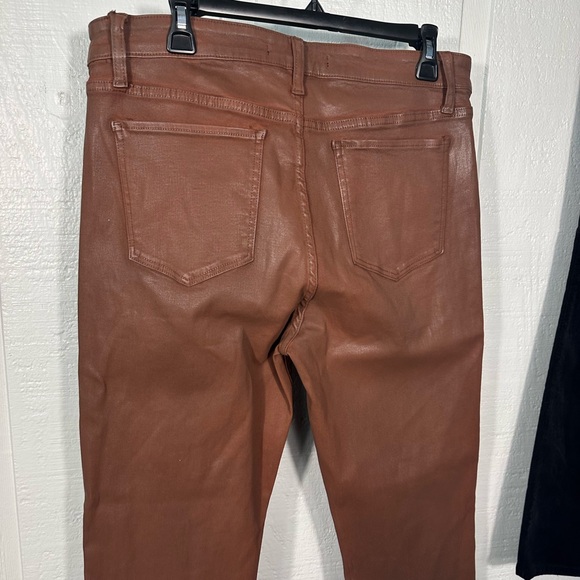 Joes Jeans THE CALLIE Bootcut Coated Leather  Brown Size 34 NWOT - Picture 9 of 12